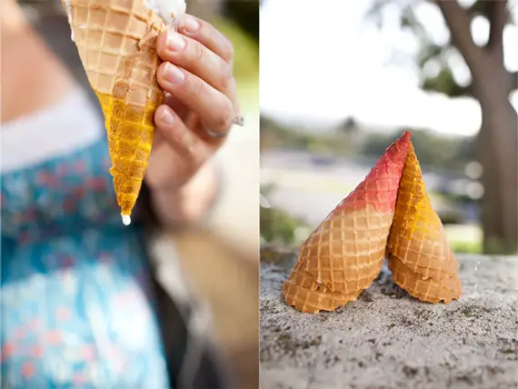 dip dyed ice cream cones • A Subtle Revelry