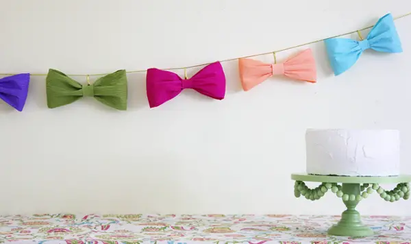 crepe bow paper garland