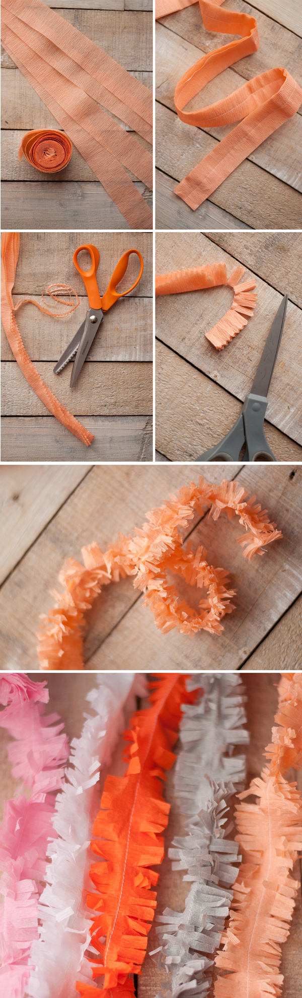 diy tissue paper fringe garland