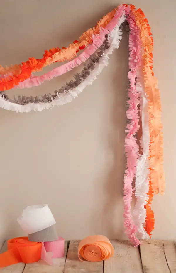 crepe paper fringe garland