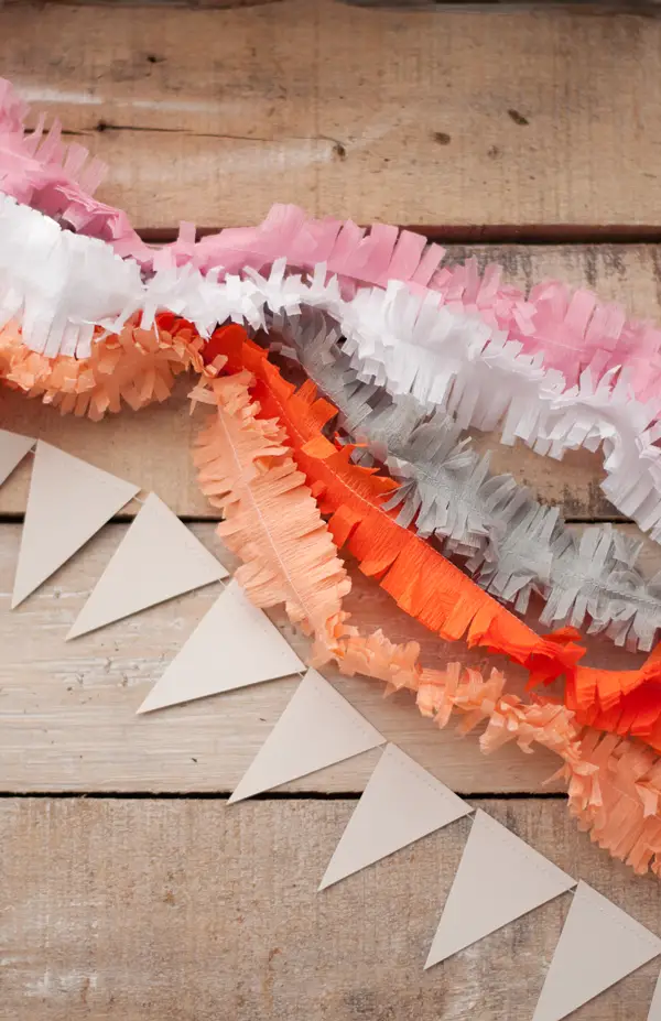 diy tissue paper fringe garland