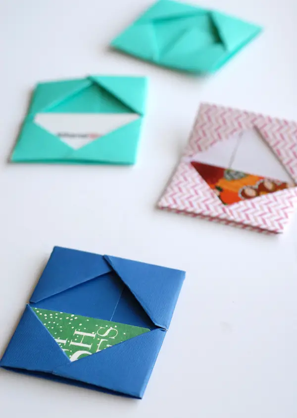 paper folded gift card holders • A Subtle Revelry