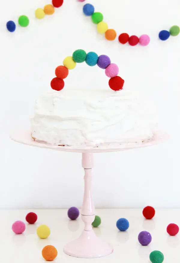 Rainbow baby Rainbow party Rainbow cake topper 1cm felt balls