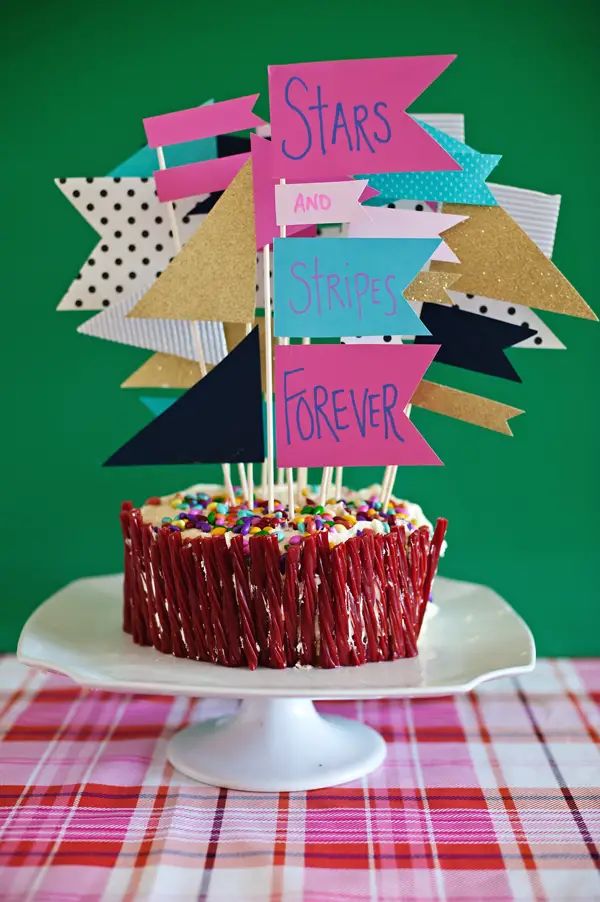 DIY Birthday Flag Ribbon Cake Topper  YouTube