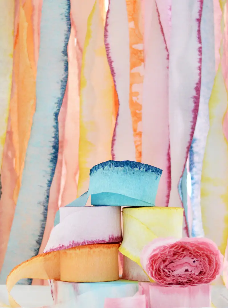 Dip-Dye Crepe Paper Streamers • A Subtle Revelry