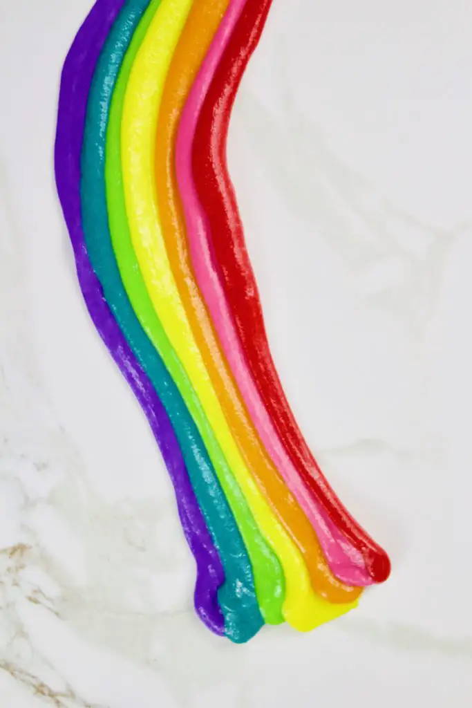 Fun rainbow toothpaste slime